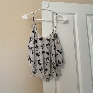 Black and White Palm Tree Blouse